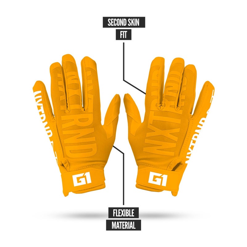 NXT NXTRND Nxtrnd G1 Youth Football Gloves  Kids Sticky Receiver Gloves (Yellow  Youth Medium) - Image 4